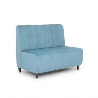 Blue Two Seater Study Sofa Textile Couch Modern Seating Furniture