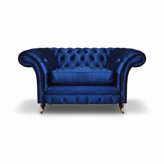Blue Armchair Modern Chesterfield Seating Luxury Living Room Furniture
