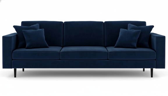 Blue Four Seater Fabric Living Room Design Couches Upholstery Sofa Sofas Velvet Couches
