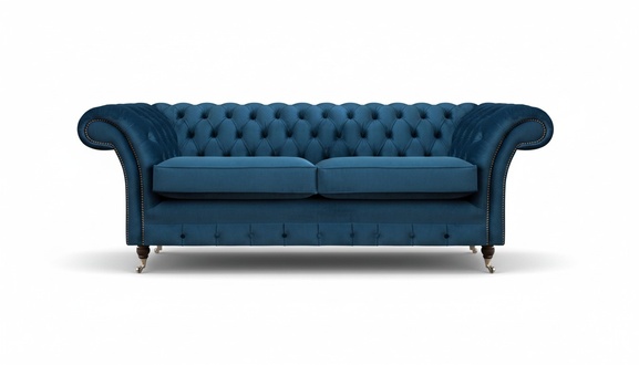 Blue living room Chesterfield seating luxury sofas designer 2-seater