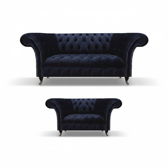 Blue living room Chesterfield sofas designer upholstered furniture sofas 2-piece
