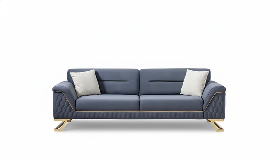 Blue Living Room Designer Stainless Steel 3 Seater Modern Luxury Furniture New