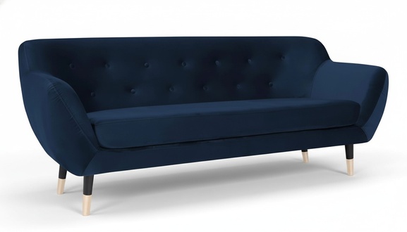 Blue sofa fabric living room design couches upholstered sofas Chesterfield three-seater