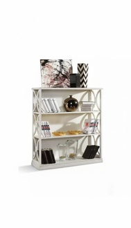 Books Shelf Classic Wood Living Room Furnishings Cabinet White