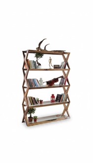 Bookcase Modern Wood Shelf Cabinet Office Designer Furnishings Shelves