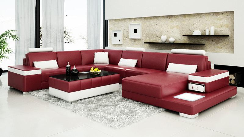 Leather Sofa Couch Living Area Corner Sofa Corner Set Design Modern New Sofa L6013