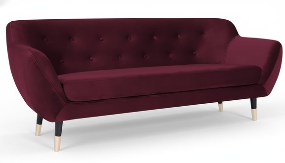 Bordeaux three-seater sofa fabric living room design couch upholstered Chesterfield sofas