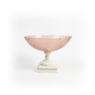 Decorative glass fruit vase in antique style made of acrylic/stucco material 35cm height