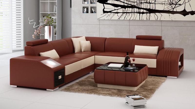 Leather sofa couch living landscape corner sofa corner set design modern sofa L6003B
