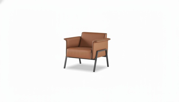 Brown armchair designer home office furniture elegant furnishings single seat