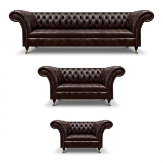 Brown Chesterfield leather sofas designer three-seater four-seater armchair
