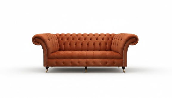 Brown Chesterfield seating couch Modern 3-seater sofa Luxury seating furniture