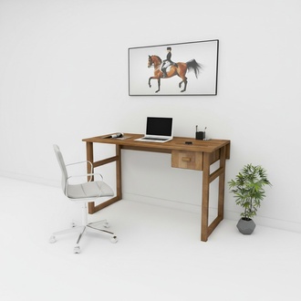 Brown Desk Luxurious Laptop Table Stylish Study Room Furniture