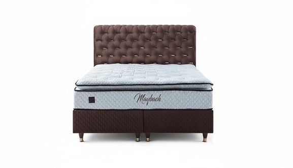 Braunes Doppelbett Designer Rechteckiges Luxuriöses Schlafzimmer Bett
