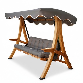 Braun Garden Swing Modern Outdoor Swing Exclusive Wooden Furniture New