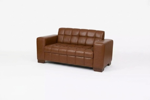 Brown leather two seater office furniture collection fabric couch