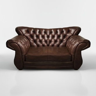 Brown luxury sofa two seater couch chesterfield living room upholstered furniture
