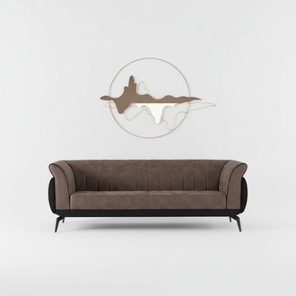 Brown three seater study sofa luxury designer furniture office couch