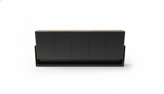 Brown wooden console modern elegant for hallway and living room