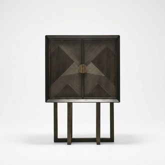 Brown Wooden Display Cabinet Elegant Stylish For Living Room Presentation