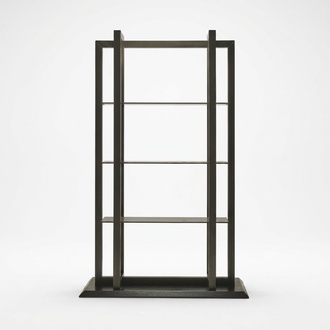 Brown wooden shelf in an elegant design