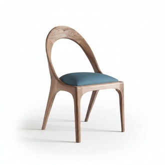 Brown wooden chair with an elegant design for dining rooms and offices.