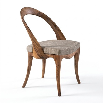 Brown wooden chair, modern and elegant, for dining room and living room.