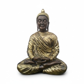 Meditating golden Buddha figure decorative statue sculpture 68 cm height (B39)