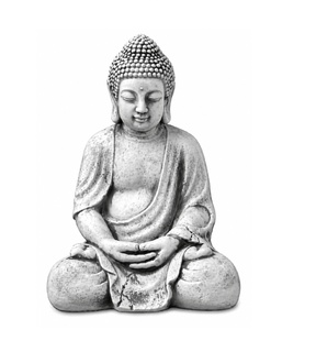 Buddha sculpture in stone look. Large sculpture for garden and living area 42cm