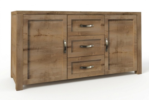 Buffet Sideboard Chest of Drawers Wood Handmade Wooden Country House Sideboards Chests of Drawers 2pcs.
