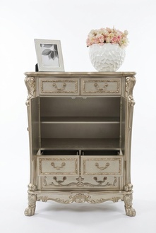 Baroque style made of real wooden chest of drawers & swing doors