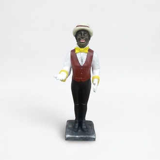 Decorative classic style sculpture designed as an welcoming waiter on a stand figure 95cm
