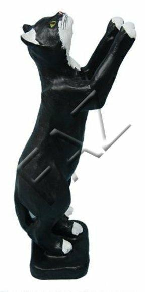 Decorative sculpture designed mobley white black colored cat on two legs 65cm height C112