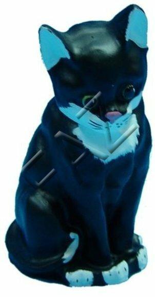 Decorative sculpture designed as mobley black white colored gloss cat 190cm height C118