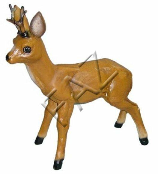 Decorative sculpture designed as motley gloss light brown fawn 55cm height