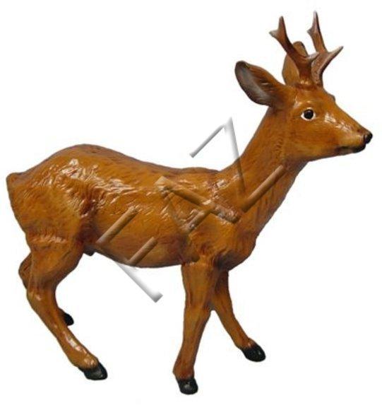 Full light brown colored gloss deer decorative sculpture 76x80cm