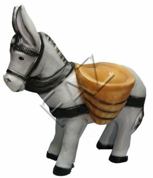 Decorative sculpture designed as white donkey with bowls 84 x 83 cm