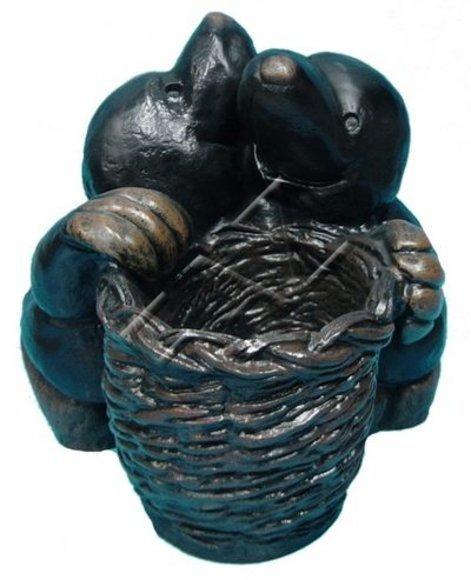 Decorative sculpture designed as full black colored moles with basket 40x44cm