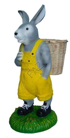 Decorative sculpture designed as a rabbit with basket figure 105cm height