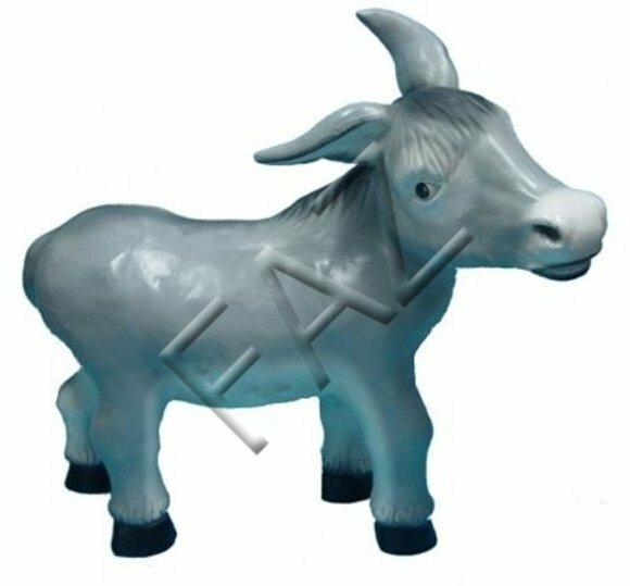 Decorative sculpture designed as full gloss dark silver colored foal 62x64cm