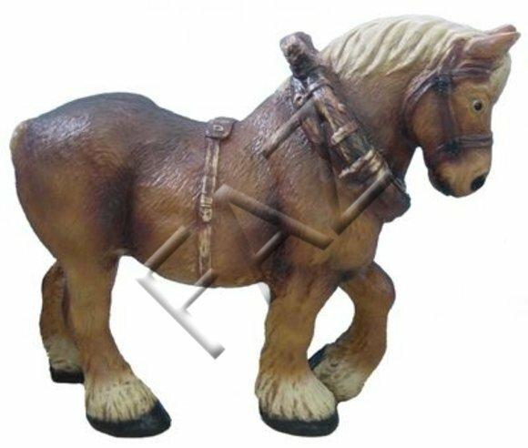 Decorative sculpture designed as light brown colored blond pony 76x93cm