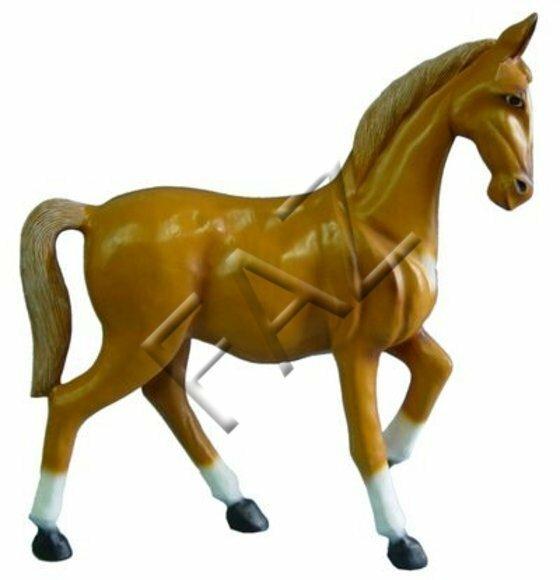 Decorative sculpture designed as full yellow colored gloss horse figure