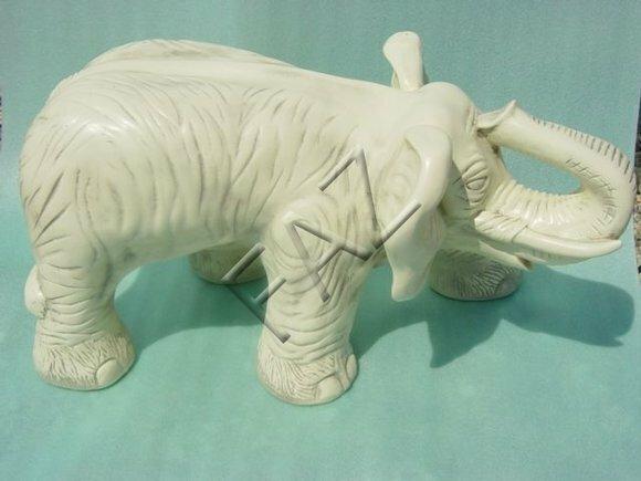 Full beige colored motley decorative elephant sculpture 39 x 75cm