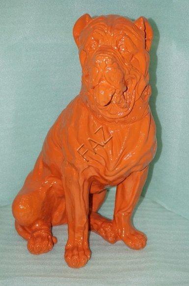 Orange gloss colored Neapolitan mastiff figure for garden decorative sculpture