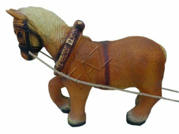 Decorative sculpture designed as light brown colored blond pony 35cm height