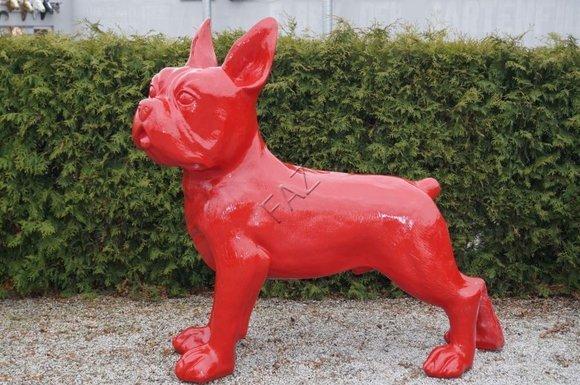 Full red painted decorative bulldog figure sculpture 183cm length C545
