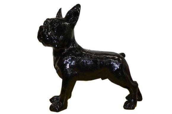 Full black painted decorative bulldog figure sculpture 183cm length C545R