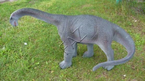 Decorative sculpture designed as brontosaurus dino figure 120cm length