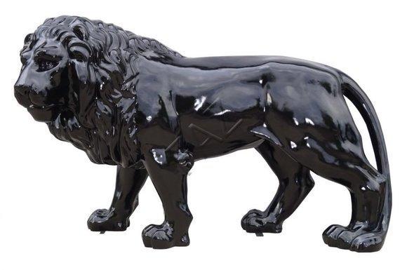 Full black painted decorative lion figure sculpture 190cm length C588