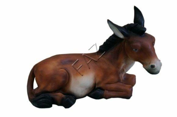 Decorative sculpture designed as lying brown horse with black mane 40cm height